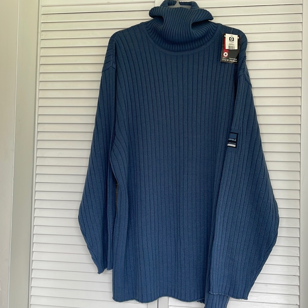 South Pole Turtleneck Ribbed Sweater